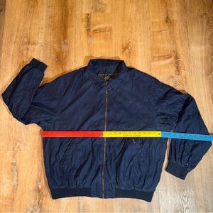 Weather Proof Bomber Jacket Mens XL Distressed Blue Shell Full Zip Hong Kong VTG